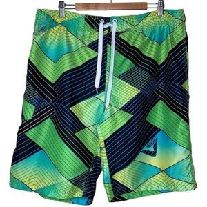 Kanu Surf Boys' Yolo Quick Dry UPF 50+ Beach Swim Trunk Green Black Blue Size L